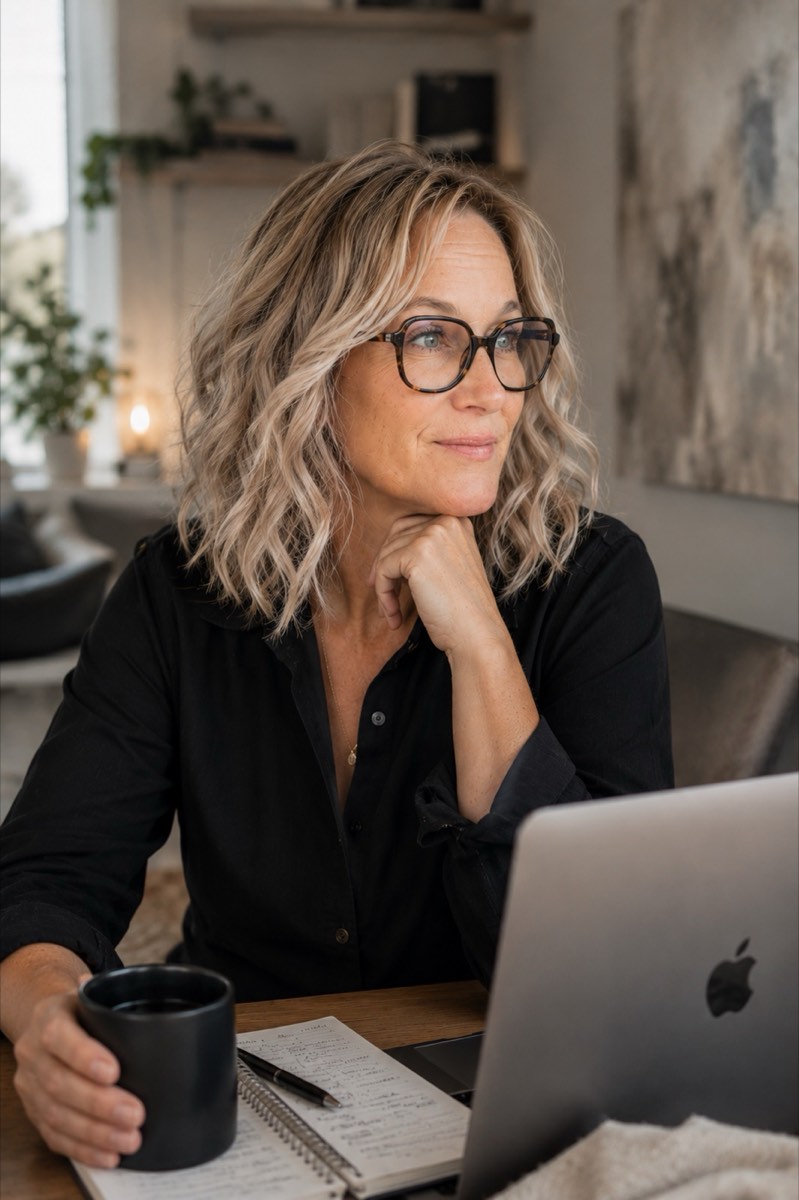 Jenniefer Kindstrand vid laptopen.